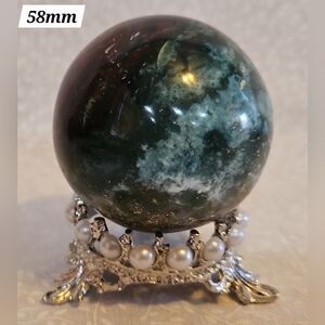 Moss Agate Crystal Sphere